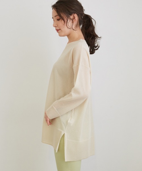 ROPE' PICNIC（ロペピクニック）の「センターシームシアーニットチュニック（ニット/セーター・レディース・ベージュ/ブルー/スミクロ・38）」の11枚目の写真