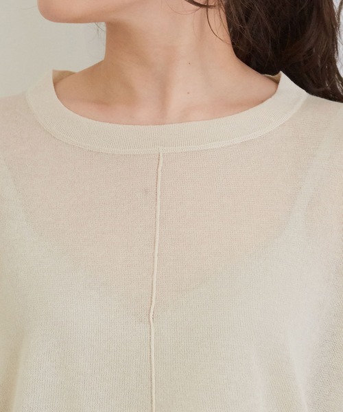 ROPE' PICNIC（ロペピクニック）の「センターシームシアーニットチュニック（ニット/セーター・レディース・ベージュ/ブルー/スミクロ・38）」の14枚目の写真