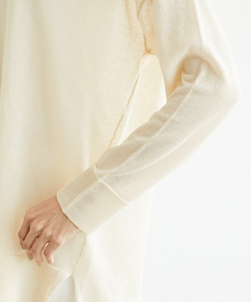 ROPE' PICNIC（ロペピクニック）の「センターシームシアーニットチュニック（ニット/セーター・レディース・ベージュ/ブルー/スミクロ・38）」の22枚目の写真