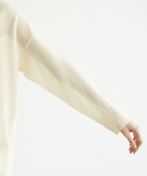 ROPE' PICNIC（ロペピクニック）の「センターシームシアーニットチュニック（ニット/セーター・レディース・ベージュ/ブルー/スミクロ・38）」の20枚目の写真