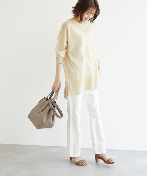 ROPE' PICNIC（ロペピクニック）の「センターシームシアーニットチュニック（ニット/セーター・レディース・ベージュ/ブルー/スミクロ・38）」の17枚目の写真