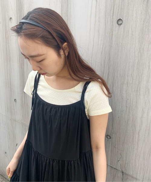 Charles Chaton（シャルルシャトン）の「ティアードキャミドレス（ワンピース・レディース・ホワイト/ブラック・FREE）」の5枚目の写真