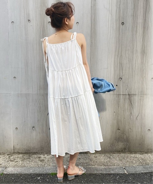 Charles Chaton（シャルルシャトン）の「ティアードキャミドレス（ワンピース・レディース・ホワイト/ブラック・FREE）」の11枚目の写真