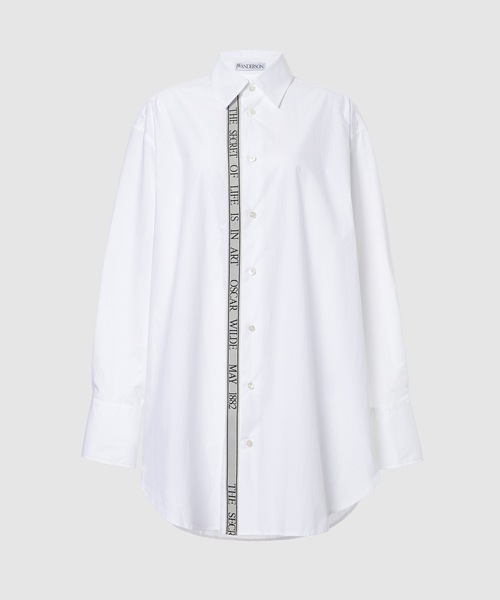 JW Anderson(ジェイダブリューアンダーソン)の「OVERSIZE O/W TAPE SHIRT(シャツ/ブラウス・レディース・ホワイト/ブルー系その他・SMALL/MEDIUM)」の2枚目の写真