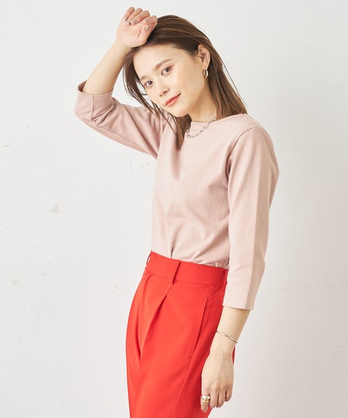 Omekashi(オメカシ)の「バックシャンロンT(Tシャツ/カットソー・レディース・ピンク/オフホワイト/パープル・FREE)」の7枚目の写真