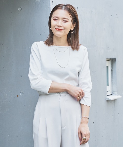 Omekashi(オメカシ)の「バックシャンロンT(Tシャツ/カットソー・レディース・ピンク/オフホワイト/パープル・FREE)」の4枚目の写真