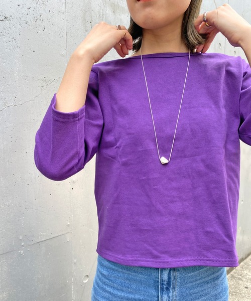 Omekashi(オメカシ)の「バックシャンロンT(Tシャツ/カットソー・レディース・ピンク/オフホワイト/パープル・FREE)」の21枚目の写真