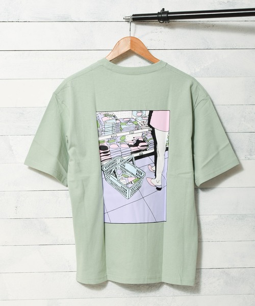 Naked Rust and other POEMS（ネイキッドラストアンドアザーポエムス）の「/Naked Rust and other POEMS/illustration backprint S/S tee（Tシャツ/カットソー・メンズ・ホワイト/ブラック/グリーン・MEDIUM/LARGE）」の12枚目の写真