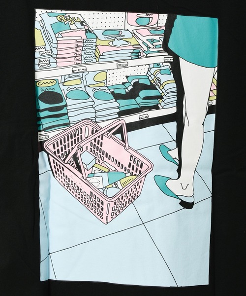 Naked Rust and other POEMS（ネイキッドラストアンドアザーポエムス）の「/Naked Rust and other POEMS/illustration backprint S/S tee（Tシャツ/カットソー・メンズ・ホワイト/ブラック/グリーン・MEDIUM/LARGE）」の9枚目の写真