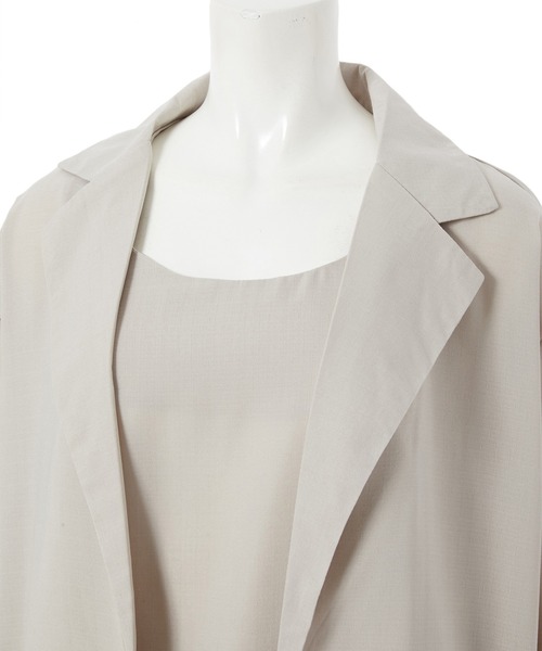 fifth calin(フィフスカラン)の「キャミ付きジャケットセットアップ(セットアップ・レディース・ベージュ/グレイッシュベージュ・MEDIUM)」の5枚目の写真
