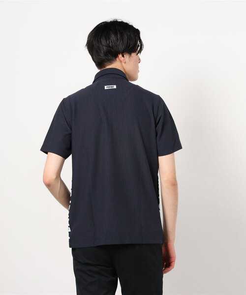 PEARLY GATES】サッカー ストライプ 2WAY ストレッチ 半袖 ポロシャツ