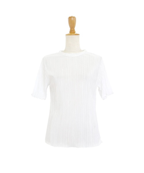 BLUEEAST(ブルーイースト)の「ランダムミニプリーツメローブラウス(Tシャツ/カットソー・レディース・ブルーグレー/ベージュ/ブラック/ホワイト/ピンク/ピンク系・MEDIUM)」の15枚目の写真