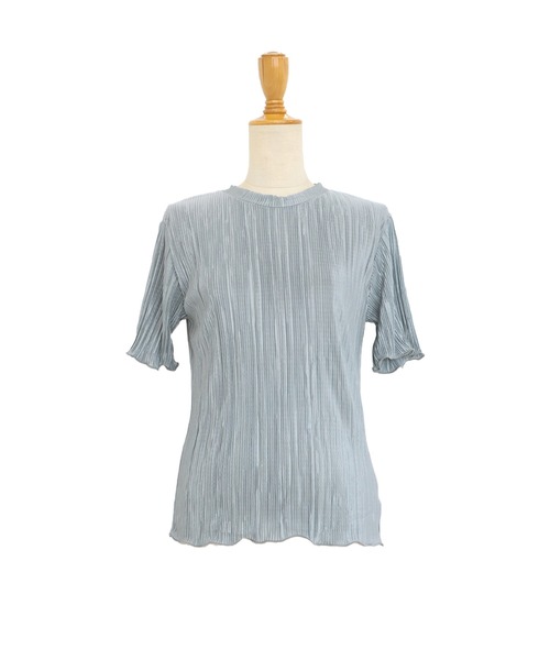 BLUEEAST(ブルーイースト)の「ランダムミニプリーツメローブラウス(Tシャツ/カットソー・レディース・ブルーグレー/ベージュ/ブラック/ホワイト/ピンク/ピンク系・MEDIUM)」の17枚目の写真