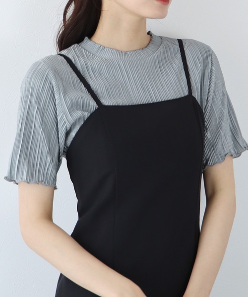 BLUEEAST(ブルーイースト)の「ランダムミニプリーツメローブラウス(Tシャツ/カットソー・レディース・ブルーグレー/ベージュ/ブラック/ホワイト/ピンク/ピンク系・MEDIUM)」の8枚目の写真