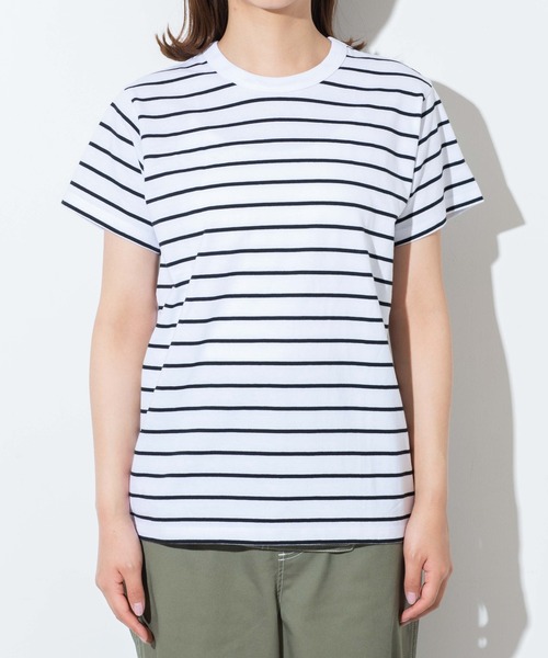 WEGO（ウィゴー）の「WEGO/コットンジャストフィット半袖Tシャツ（Tシャツ/カットソー・レディース・ホワイト/ホワイト系その他5/ブルー系その他5/スミクロ・MEDIUM/SMALL）」の16枚目の写真