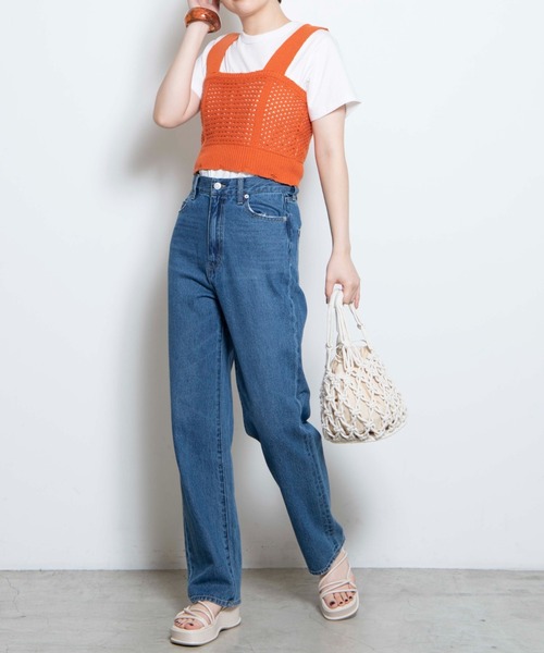 WEGO（ウィゴー）の「WEGO/コットンジャストフィット半袖Tシャツ（Tシャツ/カットソー・レディース・ホワイト/ホワイト系その他5/ブルー系その他5/スミクロ・MEDIUM/SMALL）」の5枚目の写真