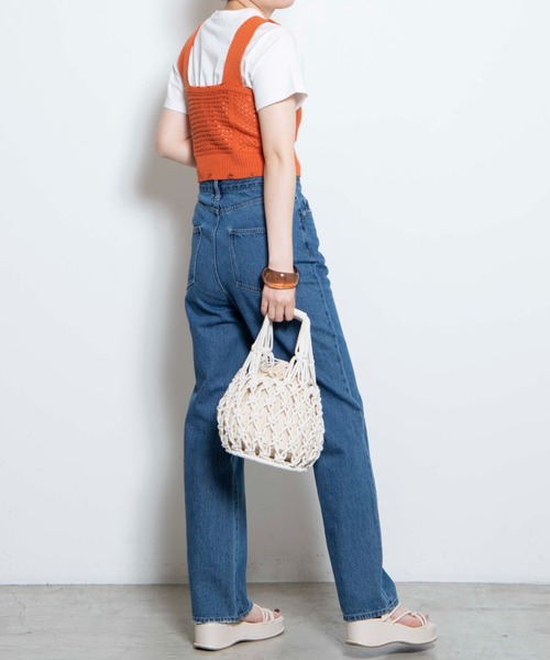 WEGO（ウィゴー）の「WEGO/コットンジャストフィット半袖Tシャツ（Tシャツ/カットソー・レディース・ホワイト/ホワイト系その他5/ブルー系その他5/スミクロ・MEDIUM/SMALL）」の7枚目の写真