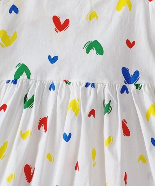 aimoha（アイモハ）の「【aimoha-KIDS-】【新作】春夏/韓国子供服 ハート柄キャミソールワンピース 帽子付き（ワンピース・キッズ・ホワイト・90/100/110/120/130）」の9枚目の写真
