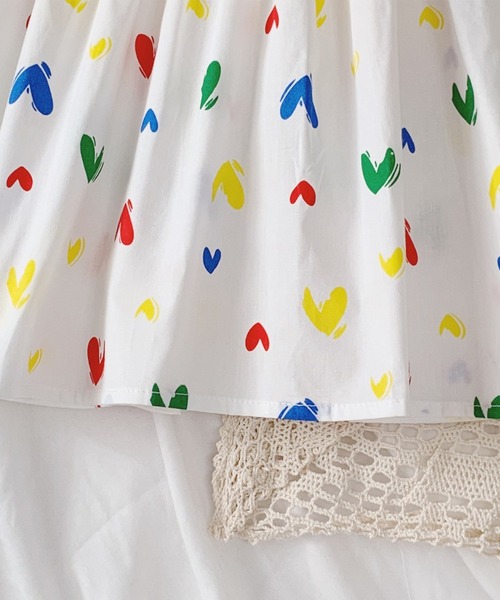 aimoha（アイモハ）の「【aimoha-KIDS-】【新作】春夏/韓国子供服 ハート柄キャミソールワンピース 帽子付き（ワンピース・キッズ・ホワイト・90/100/110/120/130）」の10枚目の写真