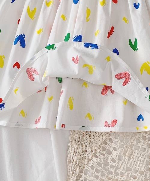 aimoha（アイモハ）の「【aimoha-KIDS-】【新作】春夏/韓国子供服 ハート柄キャミソールワンピース 帽子付き（ワンピース・キッズ・ホワイト・90/100/110/120/130）」の11枚目の写真