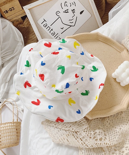 aimoha（アイモハ）の「【aimoha-KIDS-】【新作】春夏/韓国子供服 ハート柄キャミソールワンピース 帽子付き（ワンピース・キッズ・ホワイト・90/100/110/120/130）」の13枚目の写真