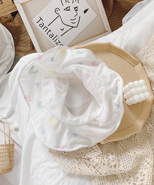 aimoha（アイモハ）の「【aimoha-KIDS-】【新作】春夏/韓国子供服 ハート柄キャミソールワンピース 帽子付き（ワンピース・キッズ・ホワイト・90/100/110/120/130）」の14枚目の写真