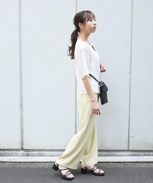 sango（sango）の「ストリングストラップ円柱ヒールサンダル（サンダル・レディース・ブラック/アイボリー/キャメル/グレイッシュベージュ・LL/3L/SS/S/M/L）」の7枚目の写真