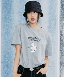 【ROMANTIC CROWN】WOMANS WHITE RABBIT TEE / ロマンティッククラウン ウィメンズ ホワイト ラビット グラフィック Tシャツ