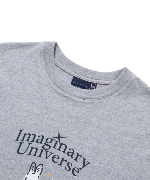 ROMANTIC CROWN（ロマンティッククラウン）の「【ROMANTIC CROWN】WOMANS WHITE RABBIT TEE / ロマンティッククラウン ウィメンズ ホワイト ラビット グラフィック Tシャツ（Tシャツ/カットソー・レディース・スカイブルー/グレー/ライトパープル・MEDIUM/SMALL）」の9枚目の写真