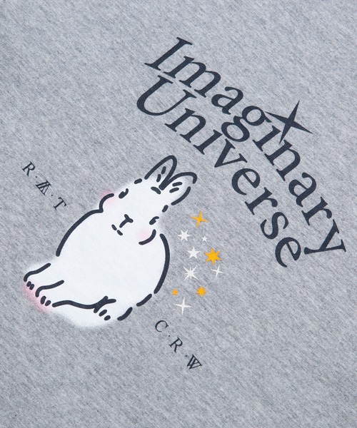 ROMANTIC CROWN（ロマンティッククラウン）の「【ROMANTIC CROWN】WOMANS WHITE RABBIT TEE / ロマンティッククラウン ウィメンズ ホワイト ラビット グラフィック Tシャツ（Tシャツ/カットソー・レディース・スカイブルー/グレー/ライトパープル・MEDIUM/SMALL）」の10枚目の写真