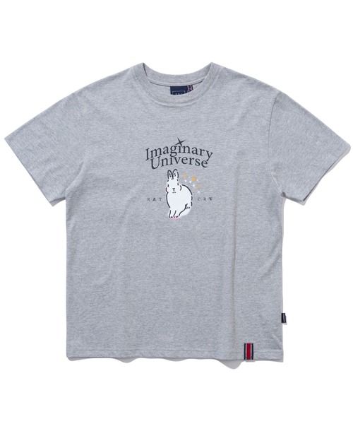 ROMANTIC CROWN（ロマンティッククラウン）の「【ROMANTIC CROWN】WOMANS WHITE RABBIT TEE / ロマンティッククラウン ウィメンズ ホワイト ラビット グラフィック Tシャツ（Tシャツ/カットソー・レディース・スカイブルー/グレー/ライトパープル・MEDIUM/SMALL）」の7枚目の写真