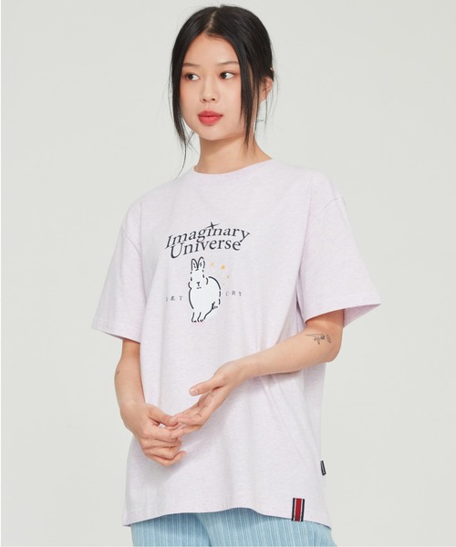 ROMANTIC CROWN（ロマンティッククラウン）の「【ROMANTIC CROWN】WOMANS WHITE RABBIT TEE / ロマンティッククラウン ウィメンズ ホワイト ラビット グラフィック Tシャツ（Tシャツ/カットソー・レディース・スカイブルー/グレー/ライトパープル・MEDIUM/SMALL）」の22枚目の写真