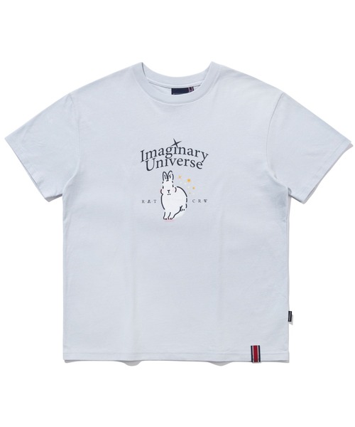 ROMANTIC CROWN（ロマンティッククラウン）の「【ROMANTIC CROWN】WOMANS WHITE RABBIT TEE / ロマンティッククラウン ウィメンズ ホワイト ラビット グラフィック Tシャツ（Tシャツ/カットソー・レディース・スカイブルー/グレー/ライトパープル・MEDIUM/SMALL）」の16枚目の写真