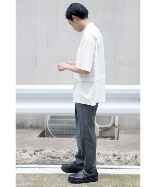 CREARE -LINO-（クレアーレリノ）の「とろみ レイヤード バンドカラーシャツ（シャツ/ブラウス・メンズ・ブラック/ブルー/ホワイト/ベージュ・L/M）」の12枚目の写真