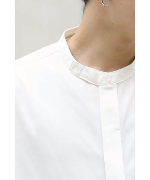 CREARE -LINO-（クレアーレリノ）の「とろみ レイヤード バンドカラーシャツ（シャツ/ブラウス・メンズ・ブラック/ブルー/ホワイト/ベージュ・L/M）」の5枚目の写真