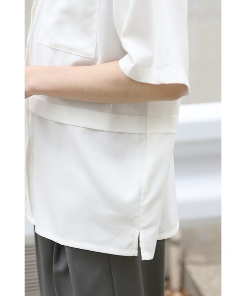 CREARE -LINO-（クレアーレリノ）の「とろみ レイヤード バンドカラーシャツ（シャツ/ブラウス・メンズ・ブラック/ブルー/ホワイト/ベージュ・L/M）」の20枚目の写真