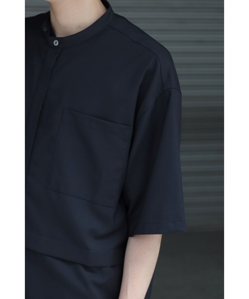 CREARE -LINO-（クレアーレリノ）の「とろみ レイヤード バンドカラーシャツ（シャツ/ブラウス・メンズ・ブラック/ブルー/ホワイト/ベージュ・L/M）」の13枚目の写真