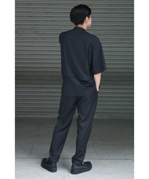 CREARE -LINO-（クレアーレリノ）の「とろみ レイヤード バンドカラーシャツ（シャツ/ブラウス・メンズ・ブラック/ブルー/ホワイト/ベージュ・L/M）」の7枚目の写真