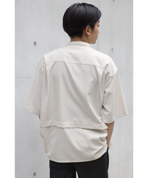 CREARE -LINO-（クレアーレリノ）の「とろみ レイヤード バンドカラーシャツ（シャツ/ブラウス・メンズ・ブラック/ブルー/ホワイト/ベージュ・L/M）」の14枚目の写真