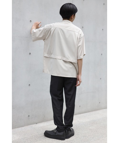 CREARE -LINO-（クレアーレリノ）の「とろみ レイヤード バンドカラーシャツ（シャツ/ブラウス・メンズ・ブラック/ブルー/ホワイト/ベージュ・L/M）」の15枚目の写真