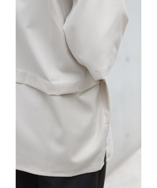 CREARE -LINO-（クレアーレリノ）の「とろみ レイヤード バンドカラーシャツ（シャツ/ブラウス・メンズ・ブラック/ブルー/ホワイト/ベージュ・L/M）」の8枚目の写真