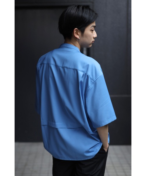 CREARE -LINO-（クレアーレリノ）の「とろみ レイヤード バンドカラーシャツ（シャツ/ブラウス・メンズ・ブラック/ブルー/ホワイト/ベージュ・L/M）」の9枚目の写真