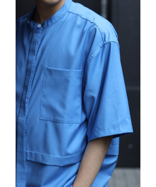 CREARE -LINO-（クレアーレリノ）の「とろみ レイヤード バンドカラーシャツ（シャツ/ブラウス・メンズ・ブラック/ブルー/ホワイト/ベージュ・L/M）」の16枚目の写真