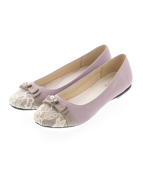 JELLY BEANS（ジェリービーンズ）の「レーストゥバレエパンプス【バレエコア】＜クッション性抜群！歩きやすい！＞【WEB限定】(215-14)JELLY BEANS(ジェリービーンズ)（バレエシューズ・レディース・ブラック/ピンクベージュ/ネイビー/ライトグリーン/ラベンダー/グレイッシュベージュ・22.5/23/24.5/24/23.5）」の5枚目の写真