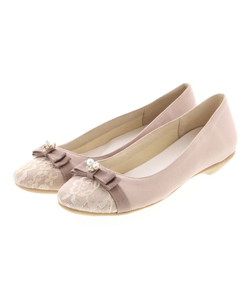 JELLY BEANS（ジェリービーンズ）の「レーストゥバレエパンプス【バレエコア】＜クッション性抜群！歩きやすい！＞【WEB限定】(215-14)JELLY BEANS(ジェリービーンズ)（バレエシューズ・レディース・ブラック/ピンクベージュ/ネイビー/ライトグリーン/ラベンダー/グレイッシュベージュ・22.5/23/24.5/24/23.5）」の6枚目の写真