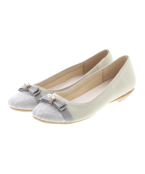 JELLY BEANS（ジェリービーンズ）の「レーストゥバレエパンプス【バレエコア】＜クッション性抜群！歩きやすい！＞【WEB限定】(215-14)JELLY BEANS(ジェリービーンズ)（バレエシューズ・レディース・ブラック/ピンクベージュ/ネイビー/ライトグリーン/ラベンダー/グレイッシュベージュ・22.5/23/24.5/24/23.5）」の4枚目の写真