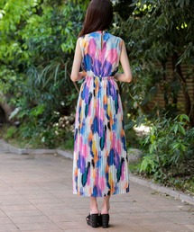 完売品！EMIRIAWIZ エミリアウィズ　水彩柄プリーツワンピース　M 総柄 emiriawiz EMIRIA WIZ(エミリアウィズ) 水彩柄プリーツ