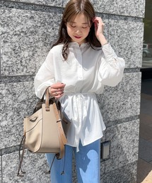 KOBE LETTUCE | ウエストリボン付カラーシャツ(シャツ/ブラウス)