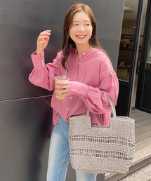 KOBE LETTUCE | ウエストリボン付カラーシャツ(シャツ/ブラウス)