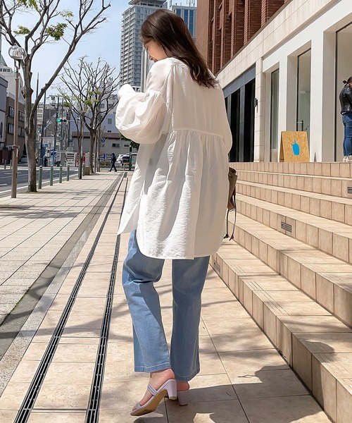 KOBE LETTUCE（コウベレタス）の「ウエストリボン付カラーシャツ（シャツ/ブラウス・レディース・ブラック/オフホワイト/ピンク/オレンジ/グリーン/ラベンダー/ベージュ系その他/ブルー系/ライトグレー・FREE）」の13枚目の写真